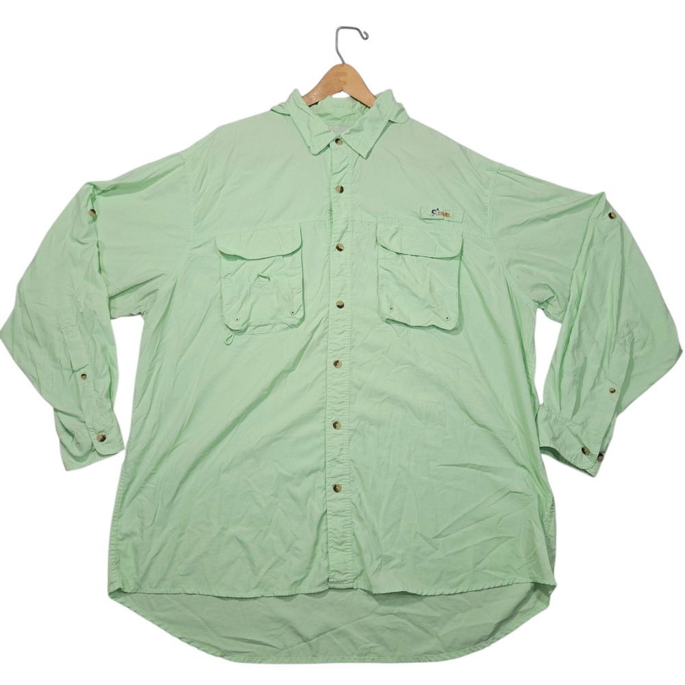 World Wide Sportsman L/S Vented Fishing Shirt Mint Green Sz 2XL WW21611